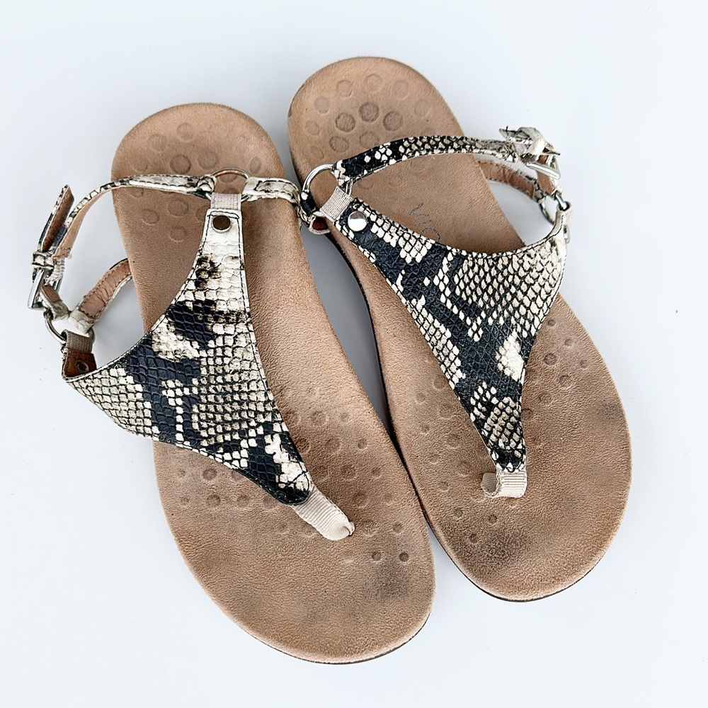 Vionic Kirra Snake Python Sandals Thongs Leather … - image 2